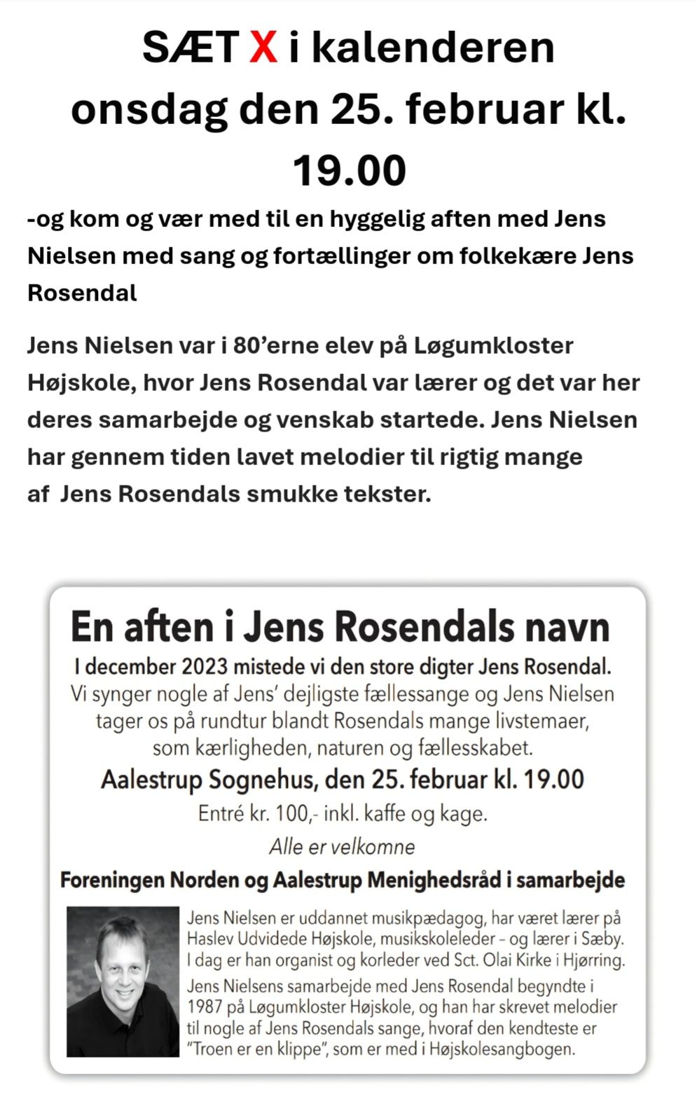 En aften i Jens Rosendals navn